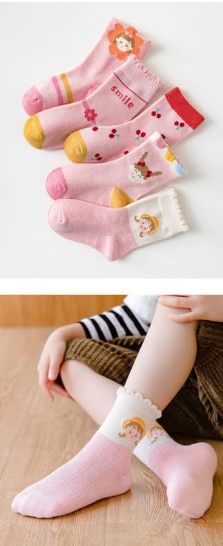 Padgene 10 Pairs Kids Boys Fun Novelty Socks Toddler None Slip Cotton Crew Dress Socks Cartoon Dinosaur Car Shark Stripes