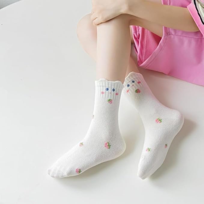 Padgene 10 Pairs Kids Boys Fun Novelty Socks Toddler None Slip Cotton Crew Dress Socks Cartoon Dinosaur Car Shark Stripes