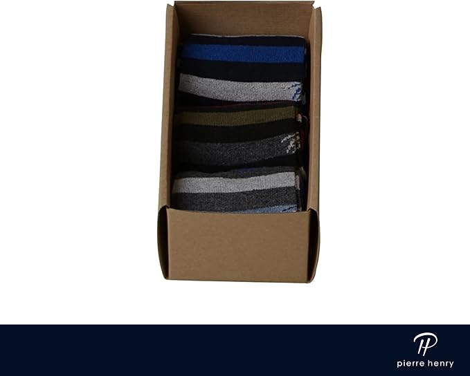 Pierre Henry Over the Calf Socks for Men (3 pairs) | Cotton Over the Calf Dress Socks | Long Socks Designed to Stay up 12+ hr
