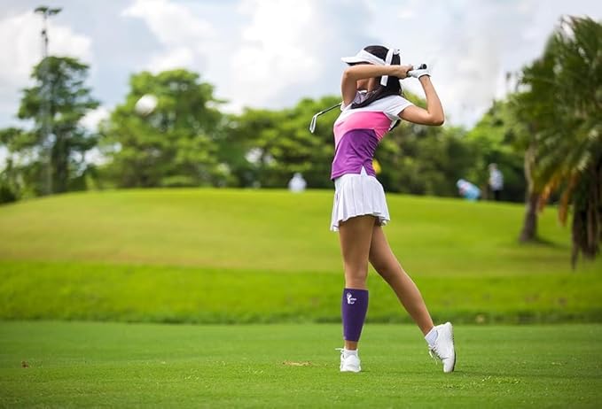 Davison 2 in 1 Wearable Golf Towel and Compression Sleeve. Reduce Leg Soreness, Improve Pace of Play, Clean Clubs and Grooves (1, Red)