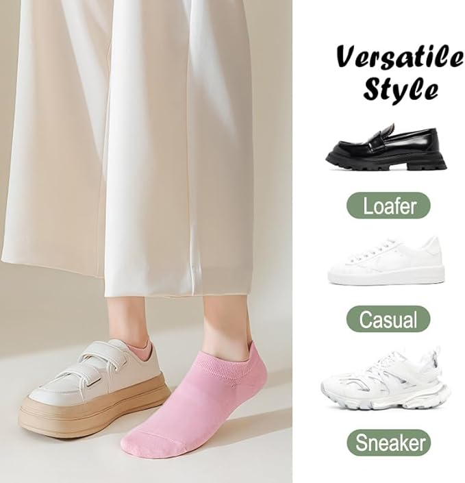 24 Pairs Womens Ankle socks, Thin Colorful Cute Short Low Cut Athletic Socks for Women