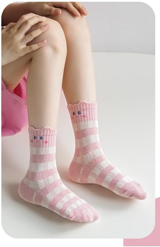 Padgene 10 Pairs Kids Boys Fun Novelty Socks Toddler None Slip Cotton Crew Dress Socks Cartoon Dinosaur Car Shark Stripes