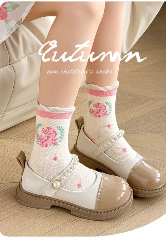 Padgene 10 Pairs Kids Boys Fun Novelty Socks Toddler None Slip Cotton Crew Dress Socks Cartoon Dinosaur Car Shark Stripes