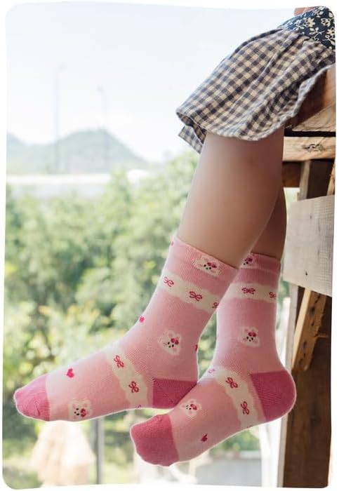 Padgene 10 Pairs Kids Boys Fun Novelty Socks Toddler None Slip Cotton Crew Dress Socks Cartoon Dinosaur Car Shark Stripes