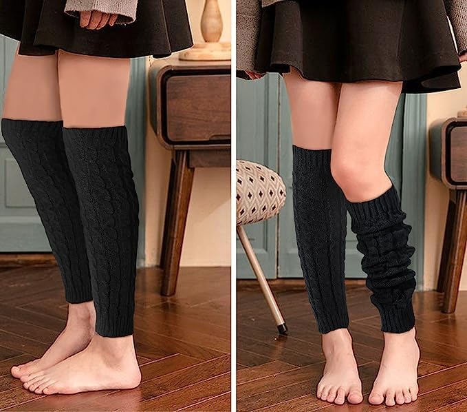 Womens Leg Warmers Winter Warm Knit Long Boot Socks Slouch Knee High 80s for Party