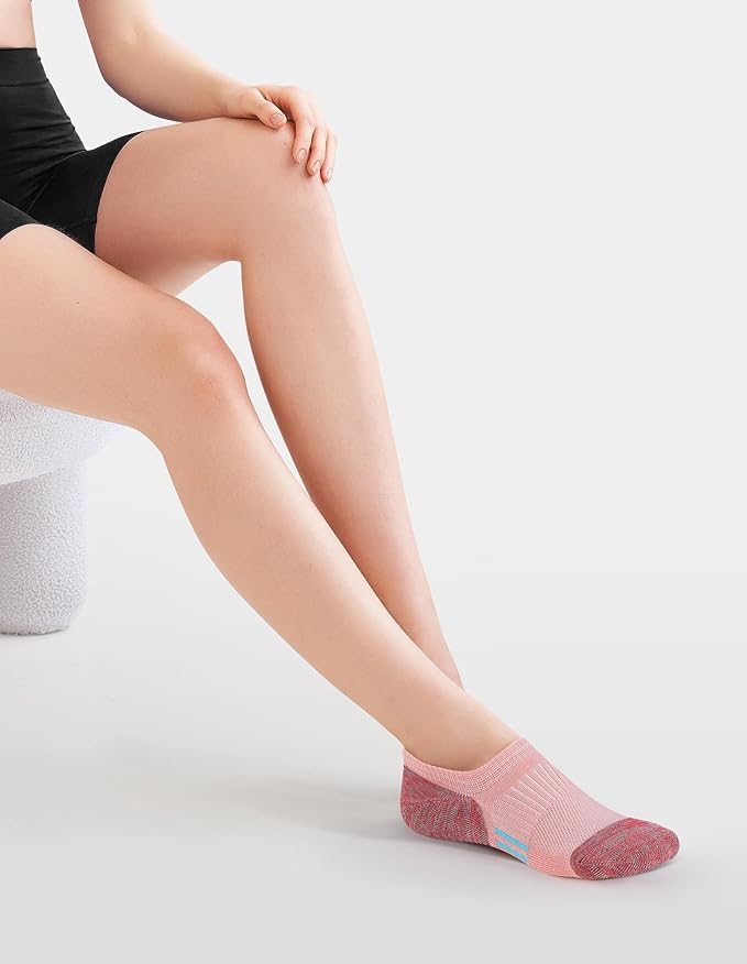 Airacker No Show Socks Womens Athletic Cushioned Low Cut Sports Running Ankle Socks for Women 6 Pairs
