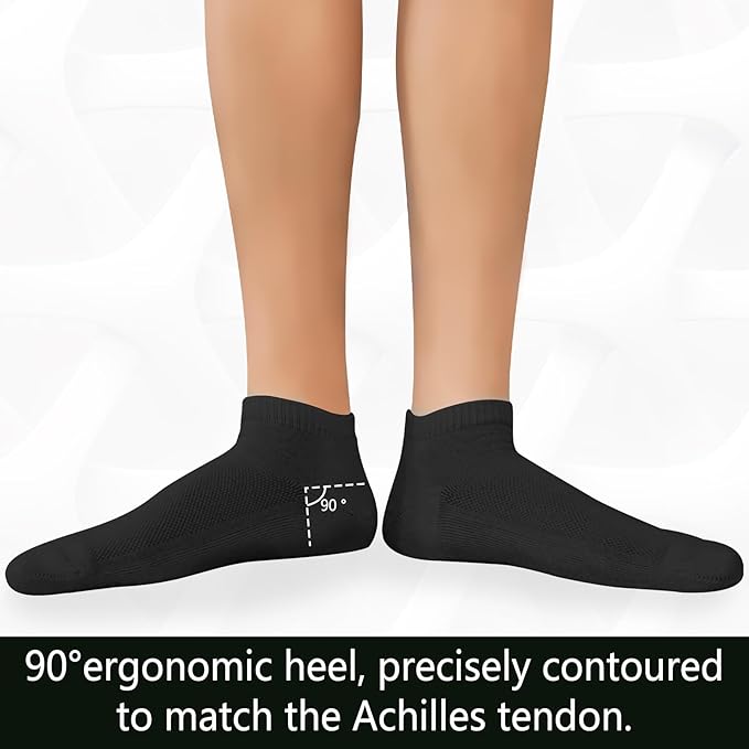 +MD 6 Pairs Ankle Socks for Women and Men, Bamboo Viscose Smell Control Cushioned Sole Casual Low Cut Socks