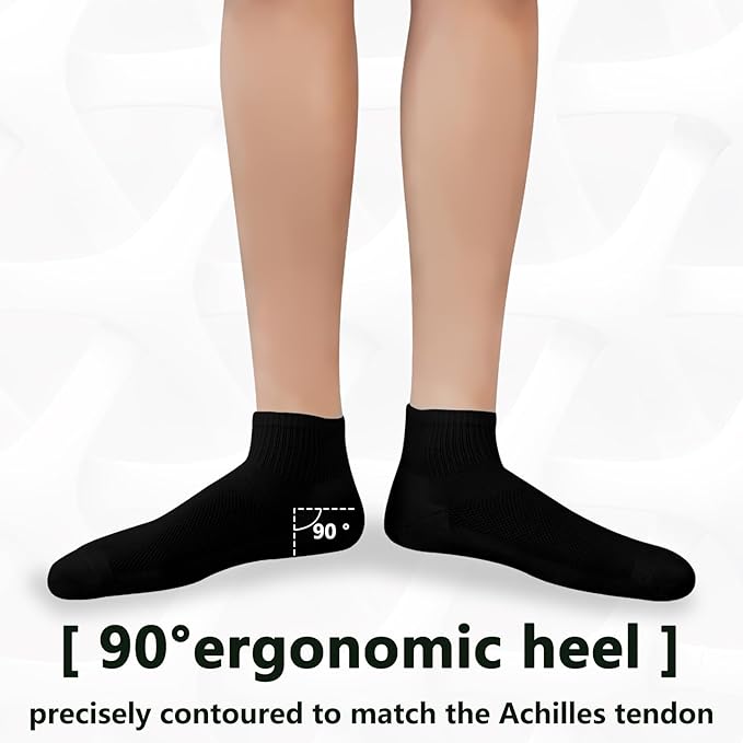 +MD 6 Pairs Ankle Socks for Women and Men, Bamboo Viscose Smell Control Cushioned Sole Casual Low Cut Socks