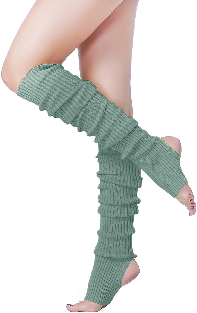 v28 Long Leg Warmer, Women’s Men 80s Party Ribbed Knit Dance Sports