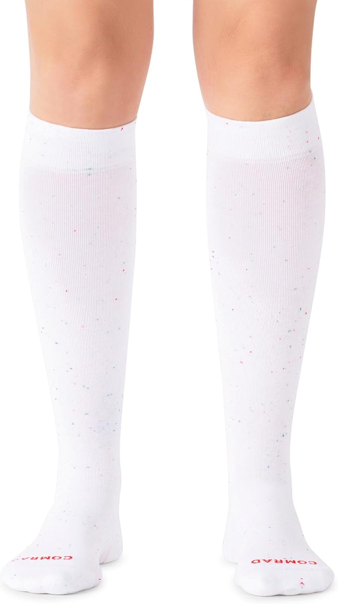 Comrad Recycled Cotton Knee High Socks - 15-20mmHg Graduated Compression Socks - Soft & Breathable Support Socks, Unisex