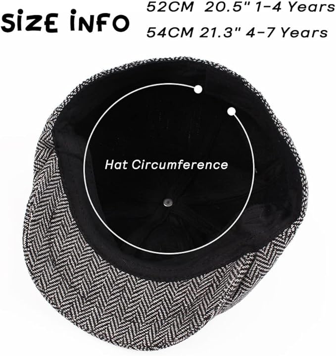 Toddler Boys Newsboy Caps Baby Kids Driver Cap Hat Vintage Tweed Flat Pageboy Hats 1-4 Y