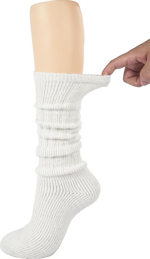 BomKinta Thick Slouch Socks Women - Long Soft Scrunch Knee High Boot Socks - Stack Socks for Women 3 Pair Pack Size 5-10