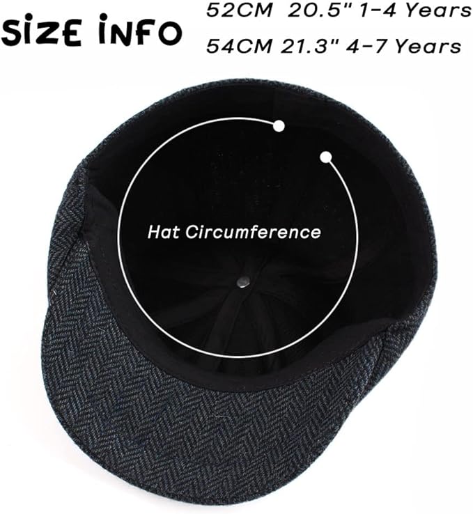 Toddler Boys Newsboy Caps Baby Kids Driver Cap Hat Vintage Tweed Flat Pageboy Hats 1-4 Y