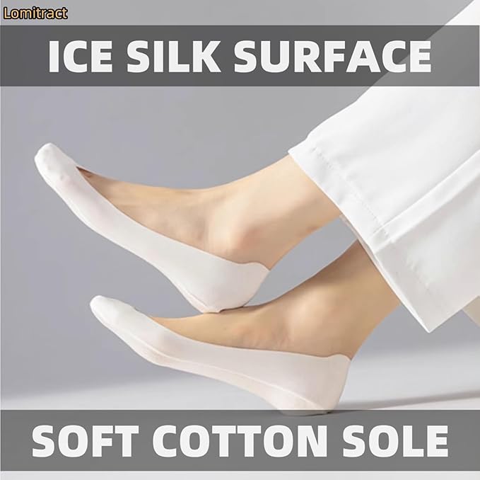 Lomitract Thin Ultra Low Socks (Women 5-12), Made of Ice Silk Surface on the Surface & Cotton on the Bottom