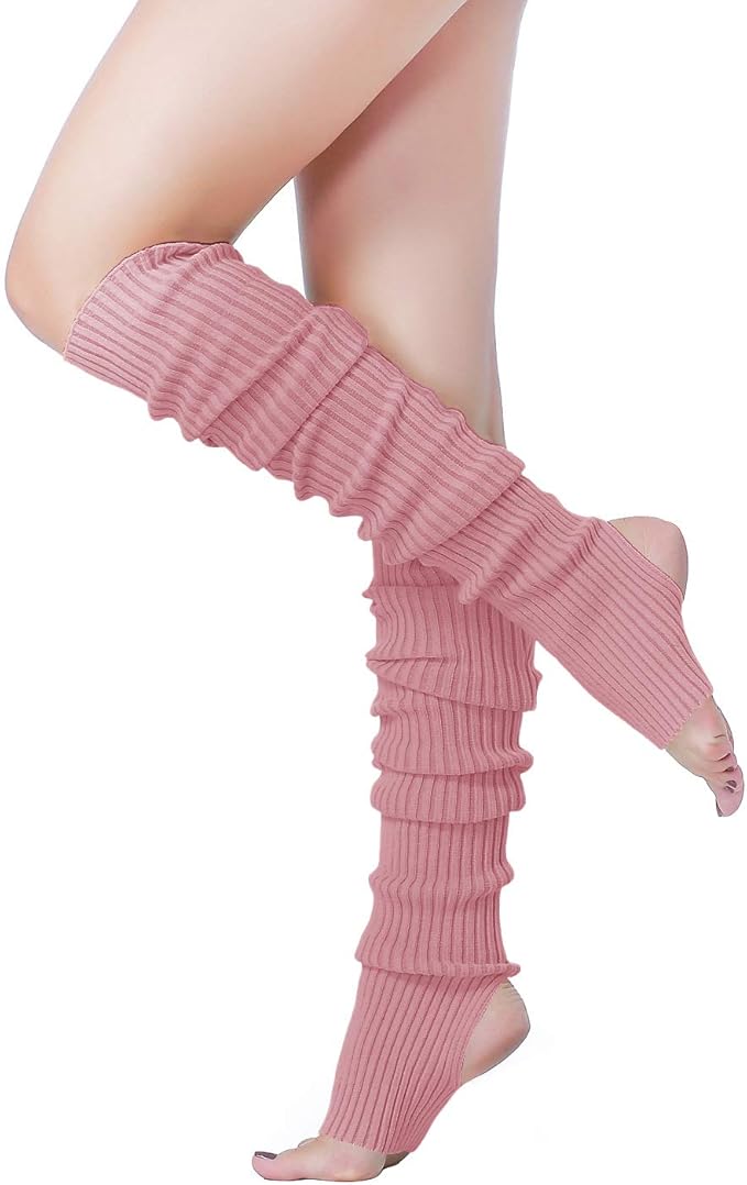 v28 Long Leg Warmer, Women’s Men 80s Party Ribbed Knit Dance Sports