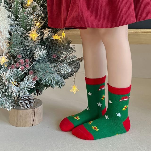 Padgene 10 Pairs Kids Boys Fun Novelty Socks Toddler None Slip Cotton Crew Dress Socks Cartoon Dinosaur Car Shark Stripes