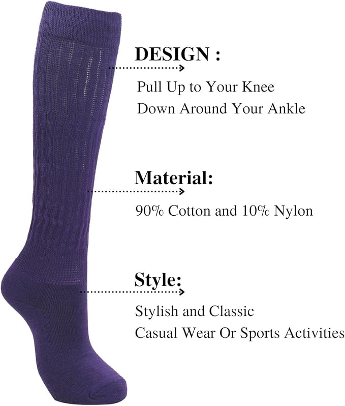 Intgoodluckycc Slouch Scrunch Socks for Women, Scrunch Long High Tube Socks
