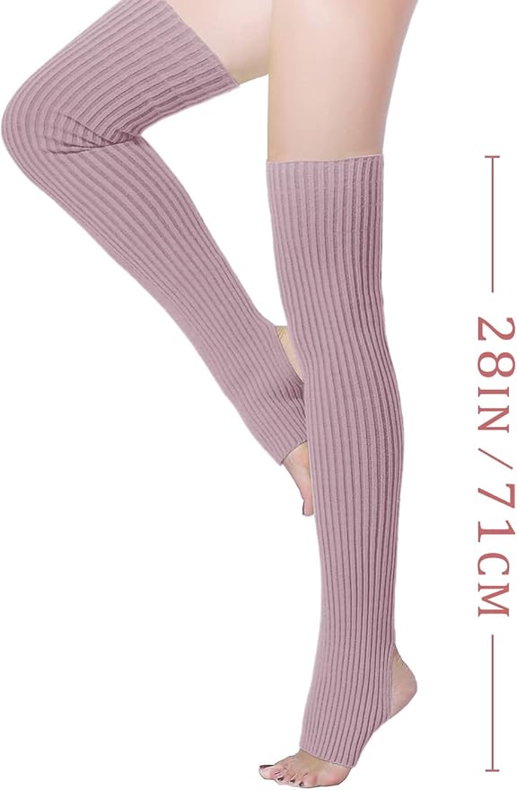 v28 Long Leg Warmer, Women’s Men 80s Party Ribbed Knit Dance Sports