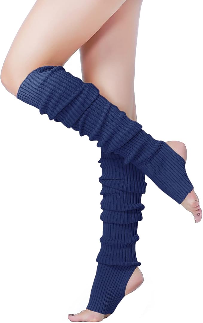 v28 Long Leg Warmer, Women’s Men 80s Party Ribbed Knit Dance Sports