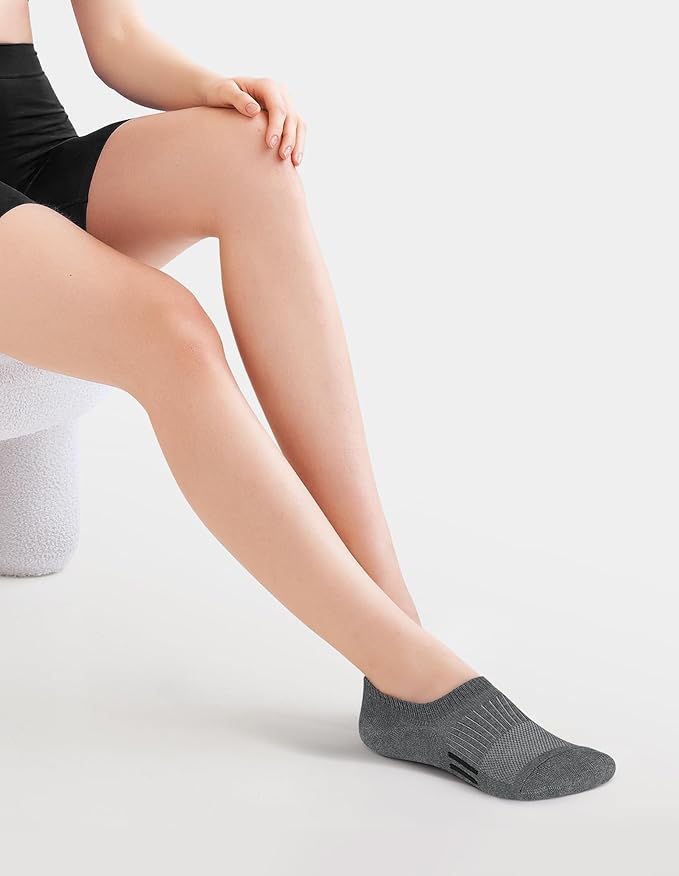 Airacker No Show Socks Womens Athletic Cushioned Low Cut Sports Running Ankle Socks for Women 6 Pairs
