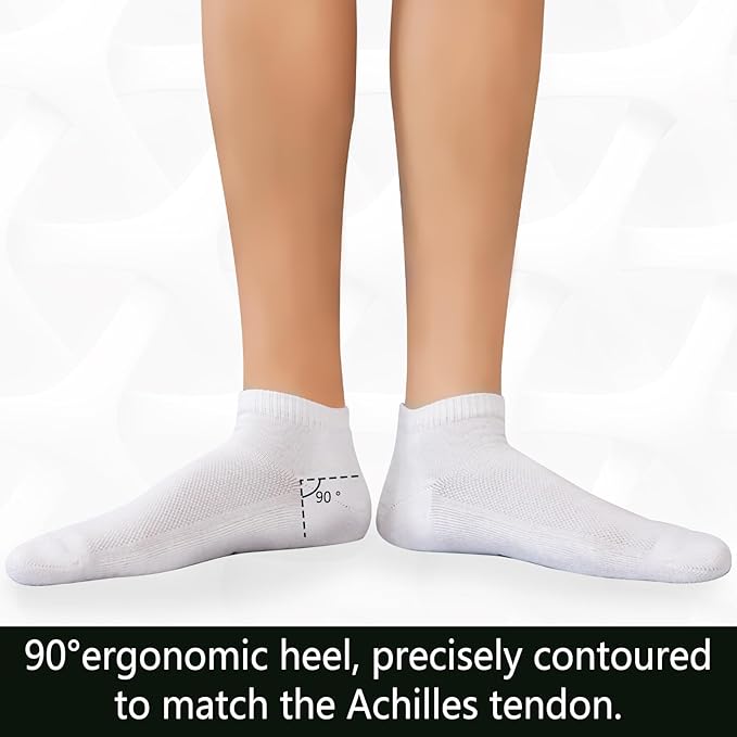 +MD 6 Pairs Ankle Socks for Women and Men, Bamboo Viscose Smell Control Cushioned Sole Casual Low Cut Socks