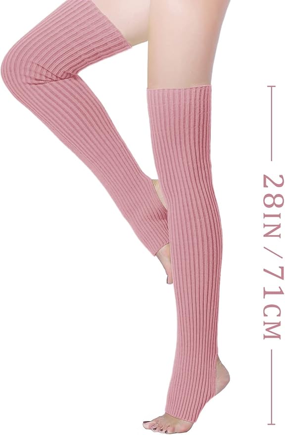 v28 Long Leg Warmer, Women’s Men 80s Party Ribbed Knit Dance Sports