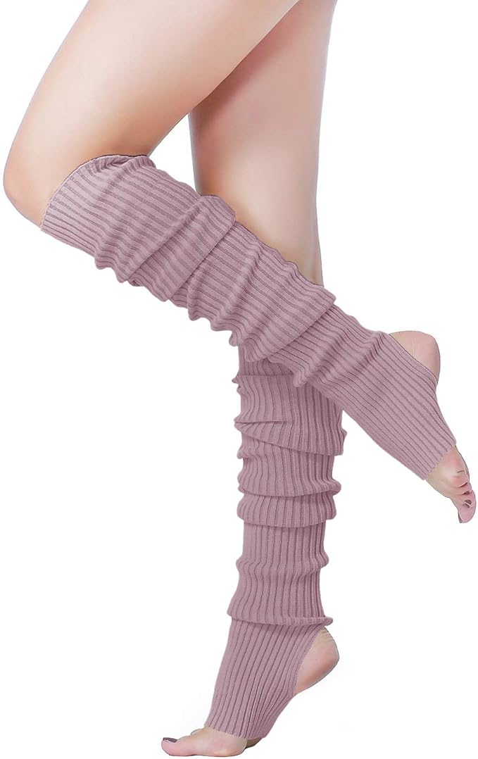 v28 Long Leg Warmer, Women’s Men 80s Party Ribbed Knit Dance Sports