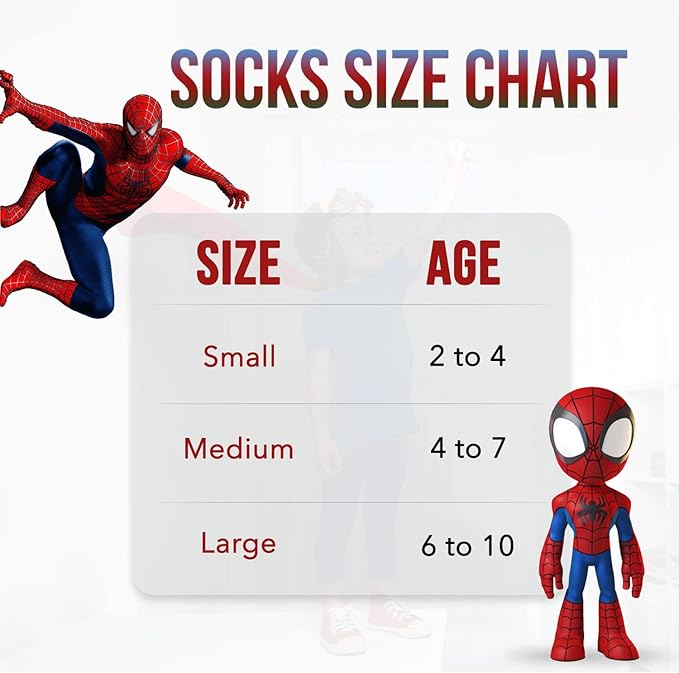 Marvel Spiderman Boys Socks - 10-Pack Decorative Toddler Socks with Amazing Legends Design