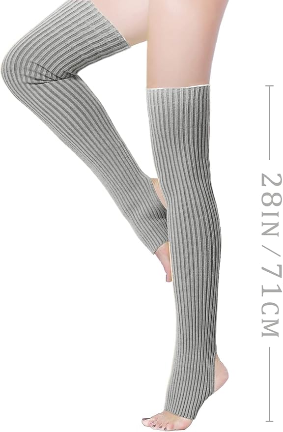 v28 Long Leg Warmer, Women’s Men 80s Party Ribbed Knit Dance Sports