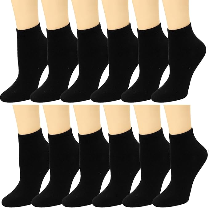 Falari 12 Pairs Women Novelty Ankle Socks Colorful ComfortSoft Lightweight Sports Athletic Socks