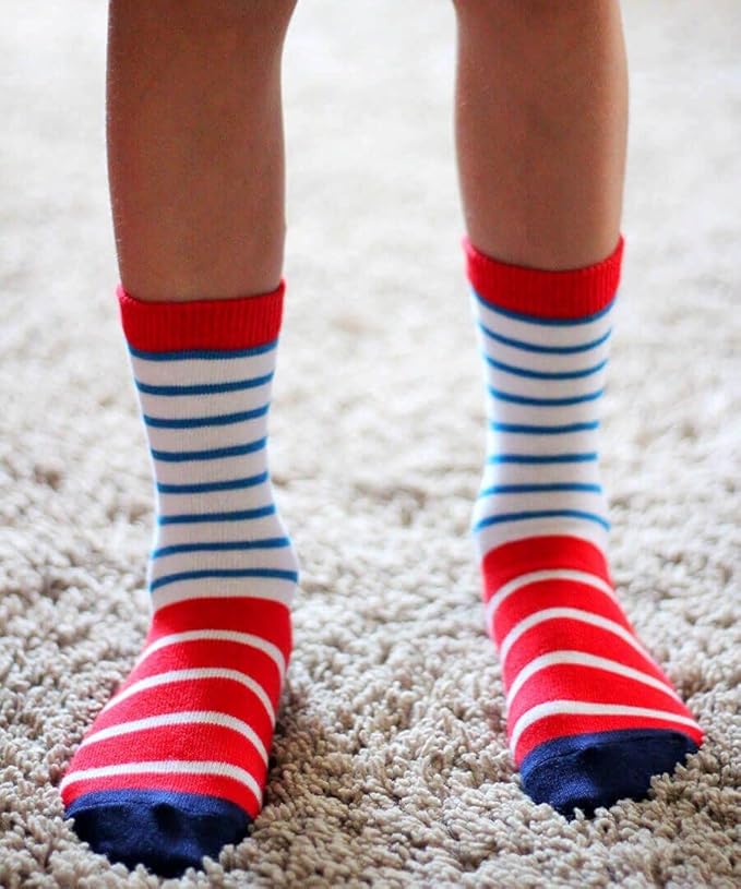 Jefferies Socks Boys Fashion Novelty Dinosaur Stripes Pattern Variety Crew Socks 9 Pair Pack