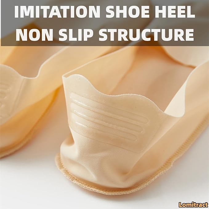 Lomitract Thin No Show Socks (Women 5-12), Made of Ice Silk Surface on the Surface & Cotton on the Bottom