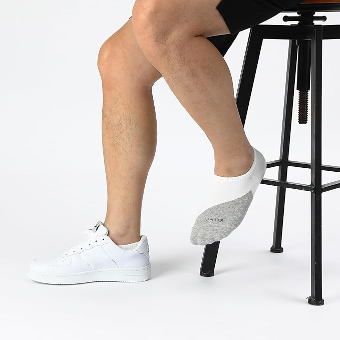 WANDER No Show Socks Mens 7/8 Pair Cotton Thin Non Slip Low Cut Men Invisible Sock 6-8/9-11/12-14