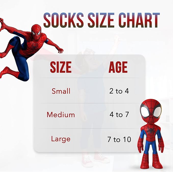 Marvel Spiderman Boys Socks - 10-Pack Decorative Toddler Socks with Amazing Legends Design