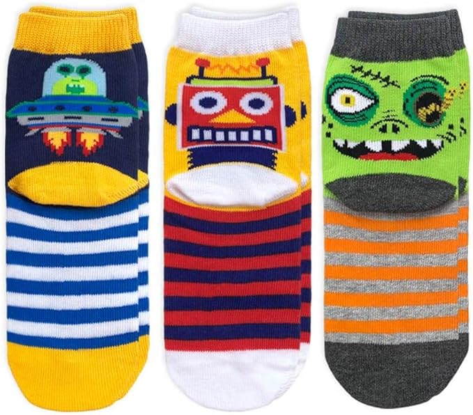 Jefferies Socks Boys Fashion Novelty Dinosaur Stripes Pattern Variety Crew Socks 9 Pair Pack