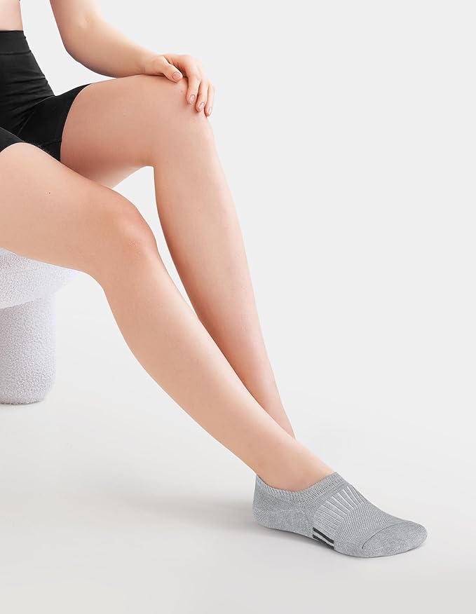 Airacker No Show Socks Womens Athletic Cushioned Low Cut Sports Running Ankle Socks for Women 6 Pairs