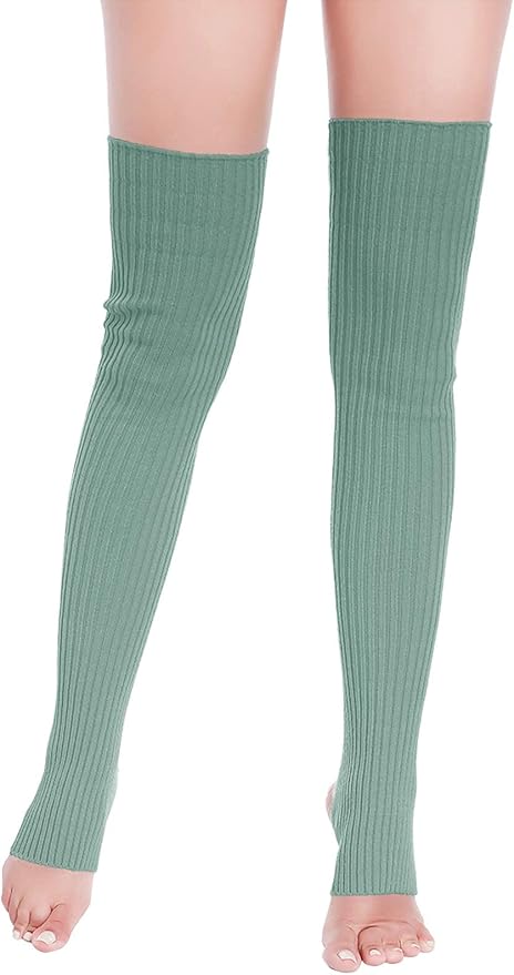 v28 Long Leg Warmer, Women’s Men 80s Party Ribbed Knit Dance Sports