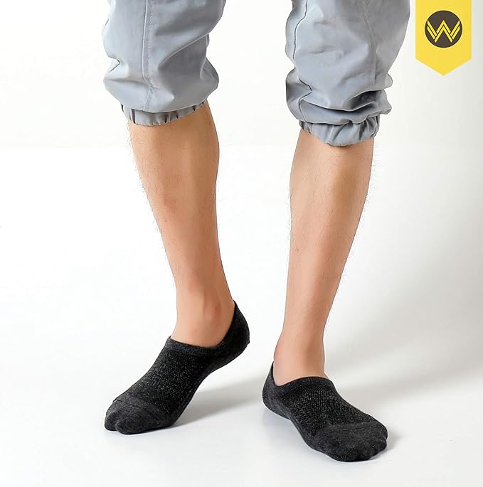 WANDER No Show Socks Mens 7/8 Pair Cotton Thin Non Slip Low Cut Men Invisible Sock 6-8/9-11/12-14