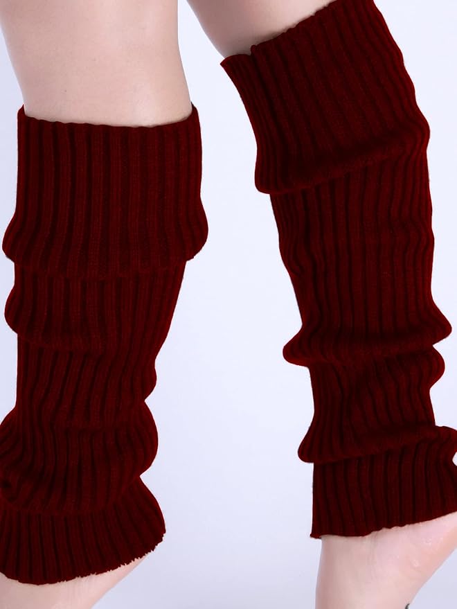 Milumia Women's Ribbed Knit Leg Warmers Y2K 80s Boot Long Socks