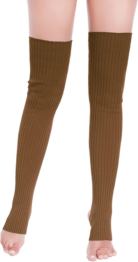 v28 Long Leg Warmer, Women’s Men 80s Party Ribbed Knit Dance Sports