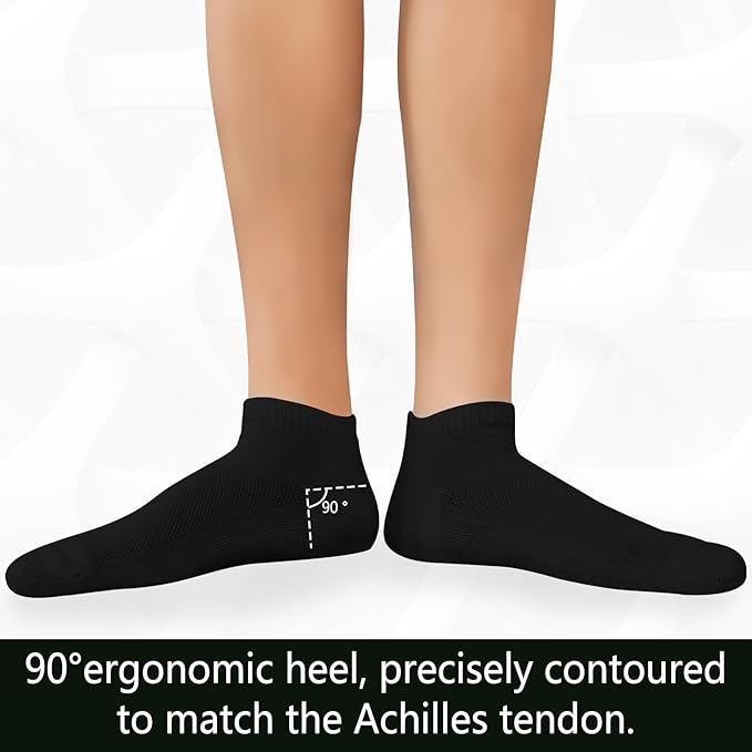 +MD 6 Pairs Ankle Socks for Women and Men, Bamboo Viscose Smell Control Cushioned Sole Casual Low Cut Socks