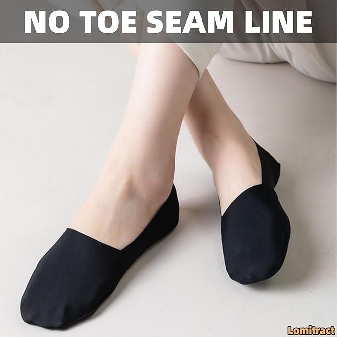 Lomitract Thin No Show Socks (Women 5-12), Made of Ice Silk Surface on the Surface & Cotton on the Bottom