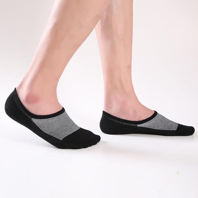 WANDER No Show Socks Mens 7/8 Pair Cotton Thin Non Slip Low Cut Men Invisible Sock 6-8/9-11/12-14