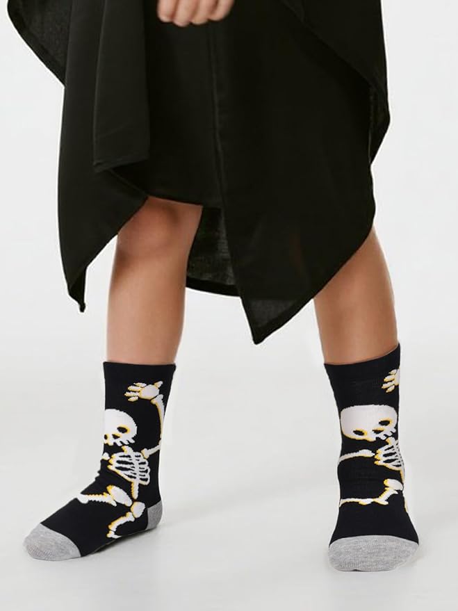 COTTON DAY Kids Boys Crew Dress Socks Bright Colorful Pattern Design Halloween Christmas Shark Camo