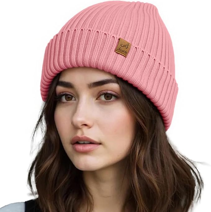 ACUSHLA Waterproof Windproof Cuff Beanie - Thick Fleece Lined Knit Winter Hat for Men & Women Warm Watch Cap for Cold Weather