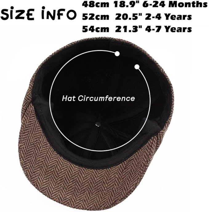 Toddler Boys Newsboy Caps Baby Kids Driver Cap Hat Vintage Tweed Flat Pageboy Hats 1-4 Y