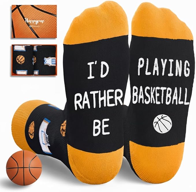HAPPYPOP Gifts for Boys Girls - Basketball Baseball Hockey Football Softball Socks