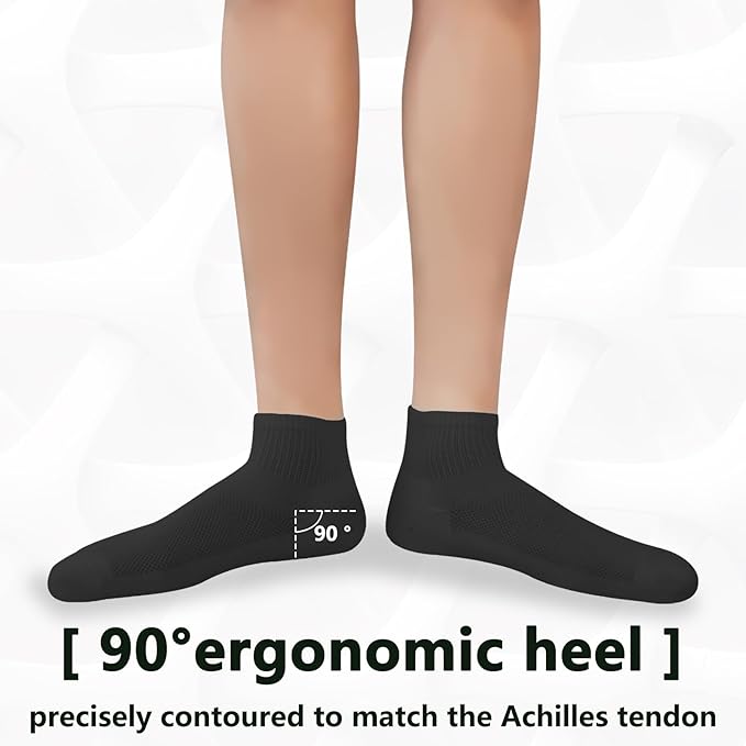 +MD 6 Pairs Ankle Socks for Women and Men, Bamboo Viscose Smell Control Cushioned Sole Casual Low Cut Socks