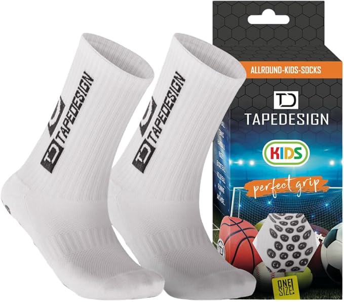Tapedesign - "Kids 1 Pair Non-Slip Soccer Socks for Boys, Girls & Youth (Age 5-11)