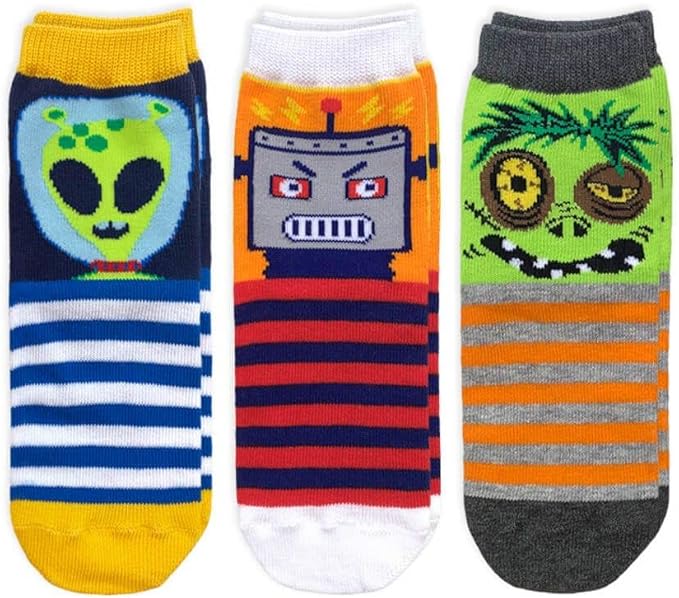 Jefferies Socks Boys Fashion Novelty Dinosaur Stripes Pattern Variety Crew Socks 9 Pair Pack